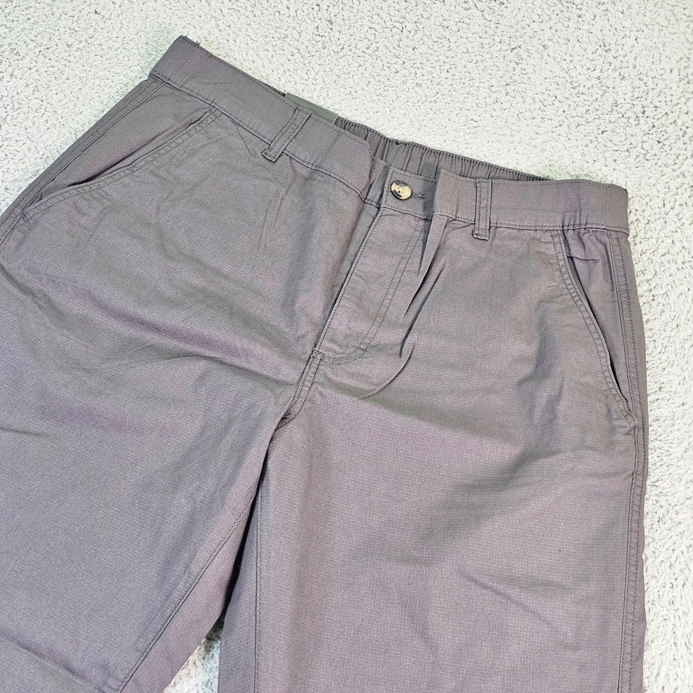 Eddie Bauer Pants Mens 36x32 Gray Ripstop Stretch Hiking Khakis Elastic Waist